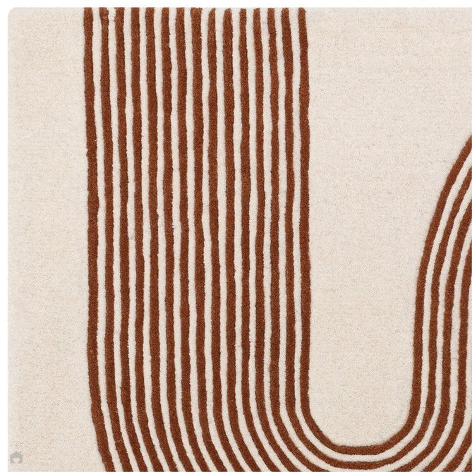 Matrix MAX85 Arches Modern Geometric Hand-Woven High-Density Soft Textured Wool&Viscose Mix Amber Brown Rug-Asiatic Carpets-Rug Love - The Most Loved Rug Store
