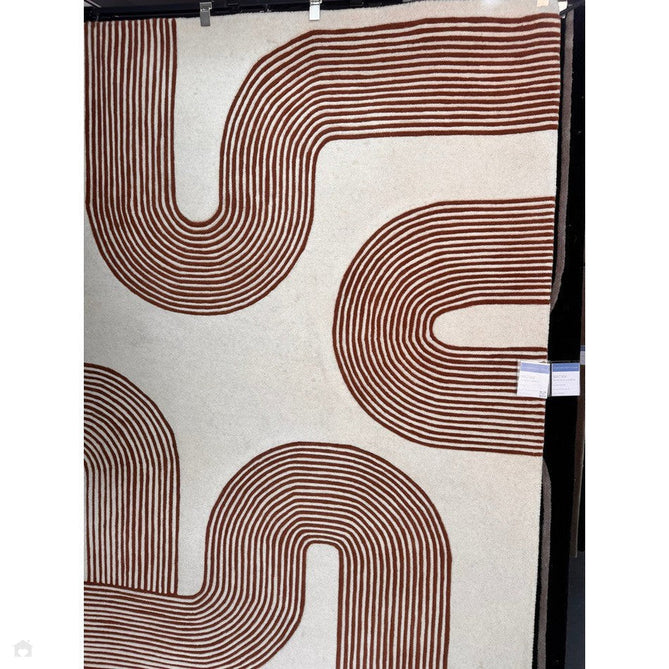 Matrix MAX85 Arches Modern Geometric Hand-Woven High-Density Soft Textured Wool&Viscose Mix Amber Brown Rug-Asiatic Carpets-Rug Love - The Most Loved Rug Store