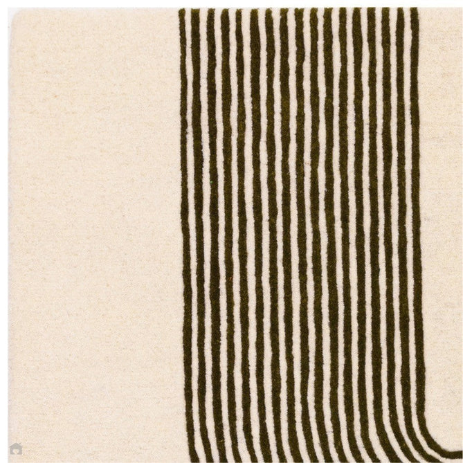 Matrix MAX86 Arches Modern Geometric Hand-Woven High-Density Soft Textured Shimmer Wool & Viscose Blend Soft Ivory/Deep Forest Green Rug-Asiatic Carpets-Rug Love - The Most Loved Rug Store