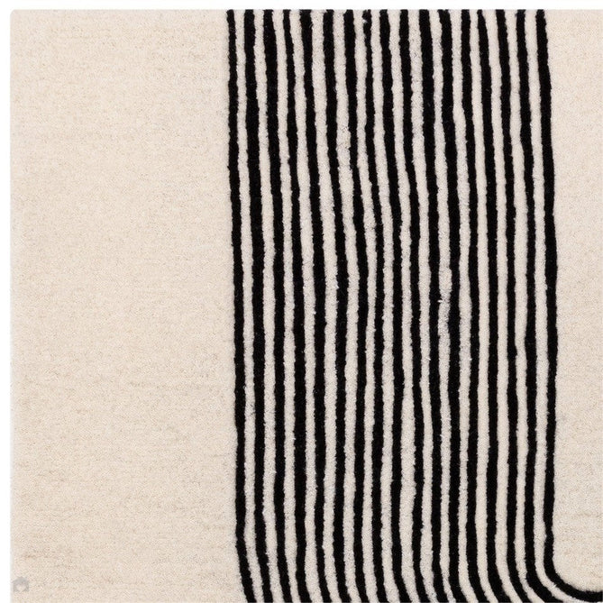 Matrix MAX87 Arches Modern Geometric Hand-Woven High-Density Soft Textured Shimmer Wool & Viscose Blend Soft Ivory/Deep Black Rug-Asiatic Carpets-Rug Love - The Most Loved Rug Store