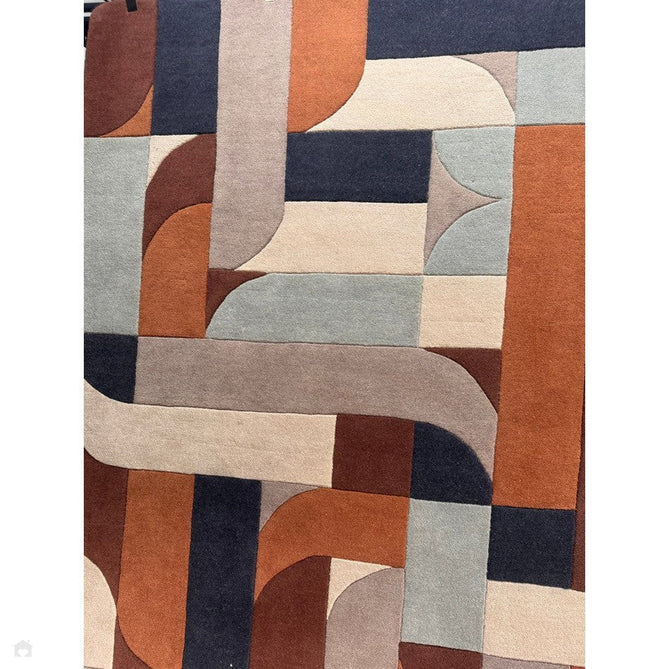 Matrix MAX88 Klotski Modern Geometric Hand-Woven High-Density Soft Textured Shimmer Wool & Viscose Blend Terracotta/Navy/Ivory/Grey/Taupe Rug-Asiatic Carpets-Rug Love - The Most Loved Rug Store