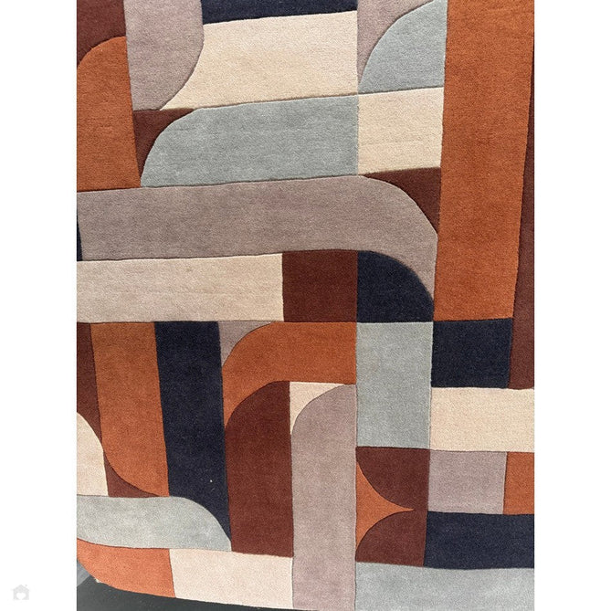 Matrix MAX88 Klotski Modern Geometric Hand-Woven High-Density Soft Textured Shimmer Wool & Viscose Blend Terracotta/Navy/Ivory/Grey/Taupe Rug-Asiatic Carpets-Rug Love - The Most Loved Rug Store