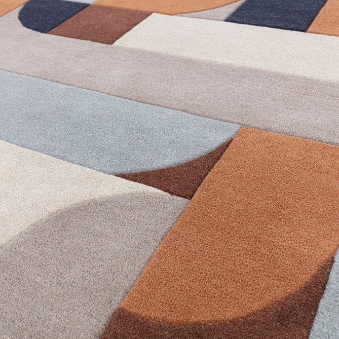 Matrix MAX88 Klotski Modern Geometric Hand-Woven High-Density Soft Textured Shimmer Wool & Viscose Blend Terracotta/Navy/Ivory/Grey/Taupe Rug-Asiatic Carpets-Rug Love - The Most Loved Rug Store