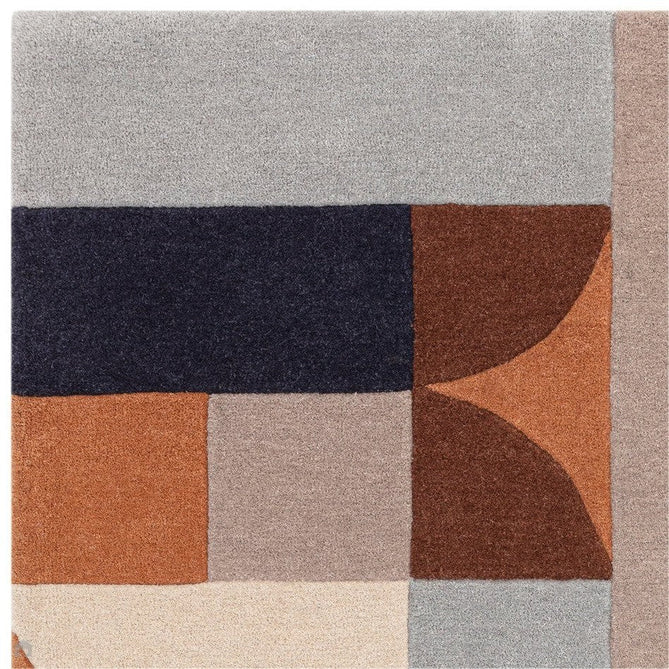 Matrix MAX88 Klotski Modern Geometric Hand-Woven High-Density Soft Textured Shimmer Wool & Viscose Blend Terracotta/Navy/Ivory/Grey/Taupe Rug-Asiatic Carpets-Rug Love - The Most Loved Rug Store