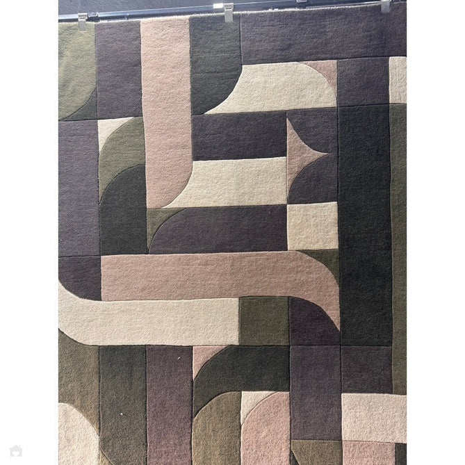 Matrix MAX90 Klotski Modern Geometric Hand-Woven High-Density Soft Textured Shimmer Wool & Viscose Blend Sage/Olive/Taupe/Charcoal/Ivory/Dark Brown Rug-Asiatic Carpets-Rug Love - The Most Loved Rug Store