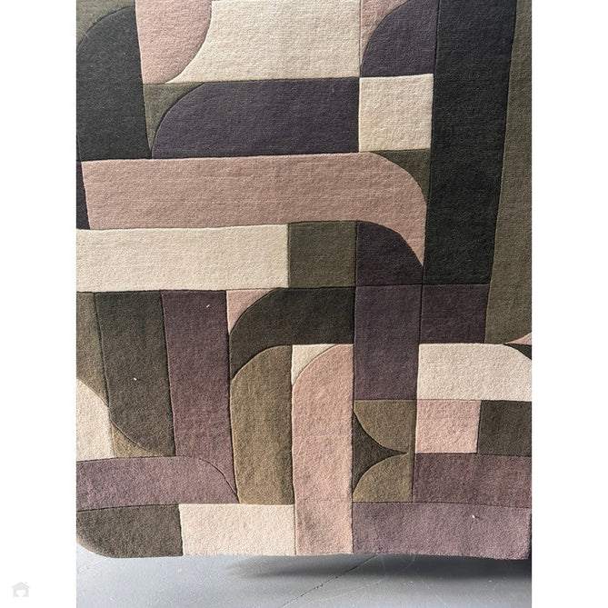 Matrix MAX90 Klotski Modern Geometric Hand-Woven High-Density Soft Textured Shimmer Wool & Viscose Blend Sage/Olive/Taupe/Charcoal/Ivory/Dark Brown Rug-Asiatic Carpets-Rug Love - The Most Loved Rug Store