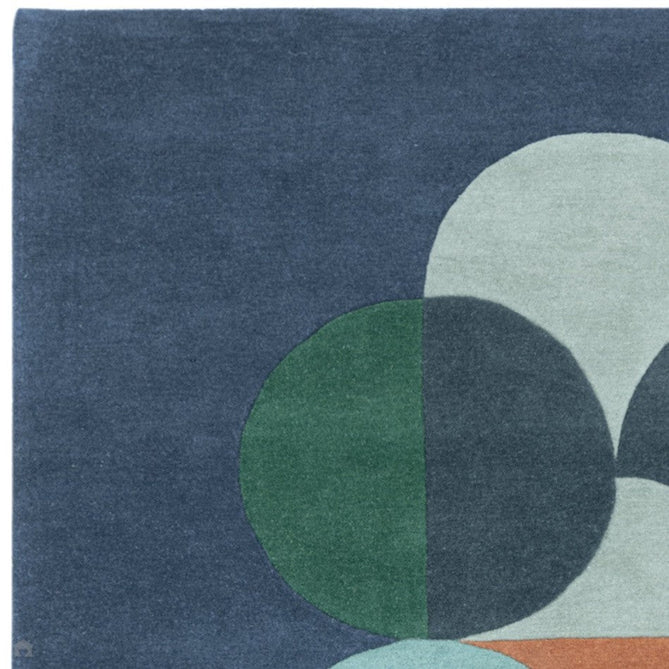 Matrix MAX91 Statement Modern Geometric Hand-Woven High-Density Soft Textured Shimmer Wool & Viscose Blend Deep Navy Blue/Multi Rug-Asiatic Carpets-Rug Love - The Most Loved Rug Store