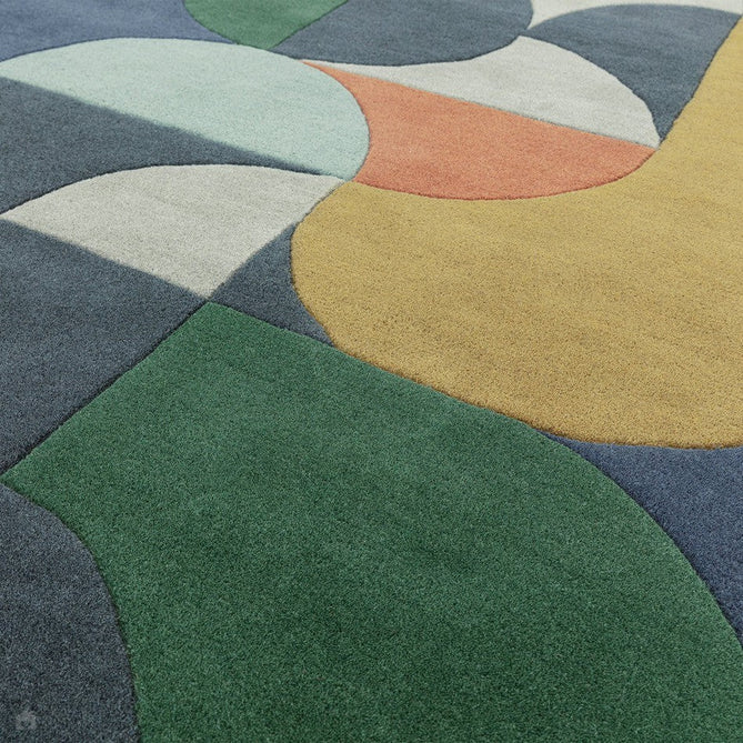 Matrix MAX91 Statement Modern Geometric Hand-Woven High-Density Soft Textured Shimmer Wool & Viscose Blend Deep Navy Blue/Multi Rug-Asiatic Carpets-Rug Love - The Most Loved Rug Store