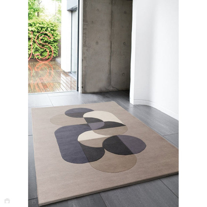Matrix MAX92 Statement Modern Geometric Hand-Woven High-Density Soft Textured Shimmer Wool & Viscose Blend Soft Light Grey/Deep Navy/Muted Taupe/Charcoal/Off-White/Dusty Mauve Rug-Asiatic Carpets-Rug Love - The Most Loved Rug Store