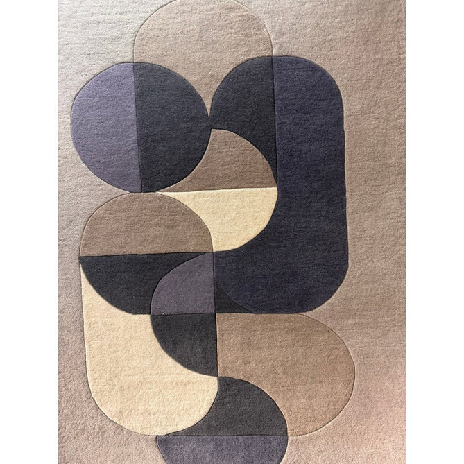 Matrix MAX92 Statement Modern Geometric Hand-Woven High-Density Soft Textured Shimmer Wool & Viscose Blend Soft Light Grey/Deep Navy/Muted Taupe/Charcoal/Off-White/Dusty Mauve Rug-Asiatic Carpets-Rug Love - The Most Loved Rug Store