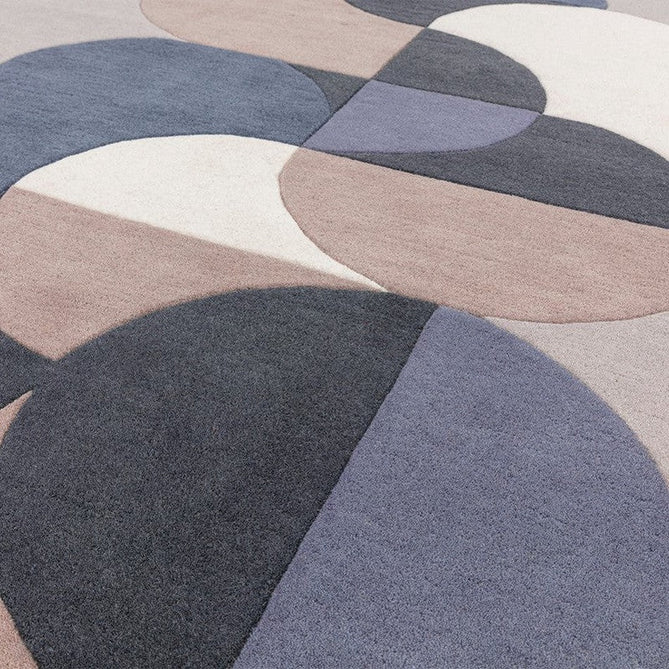 Matrix MAX92 Statement Modern Geometric Hand-Woven High-Density Soft Textured Shimmer Wool & Viscose Blend Soft Light Grey/Deep Navy/Muted Taupe/Charcoal/Off-White/Dusty Mauve Rug-Asiatic Carpets-Rug Love - The Most Loved Rug Store