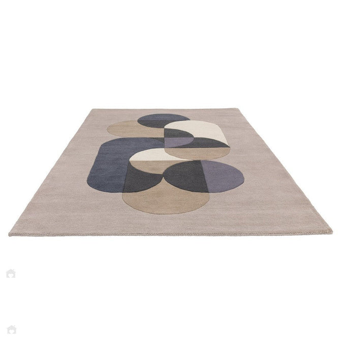 Matrix MAX92 Statement Modern Geometric Hand-Woven High-Density Soft Textured Shimmer Wool & Viscose Blend Soft Light Grey/Deep Navy/Muted Taupe/Charcoal/Off-White/Dusty Mauve Rug-Asiatic Carpets-Rug Love - The Most Loved Rug Store