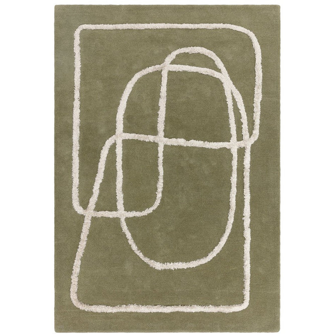 Matrix MAX93 Infinity Modern Abstract Hand-Woven High-Density Soft Textured Shimmer Wool & Viscose Blend Sage Green/Cream Rug-Asiatic Carpets-Rug Love - The Most Loved Rug Store