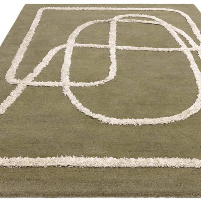 Matrix MAX93 Infinity Modern Abstract Hand-Woven High-Density Soft Textured Shimmer Wool & Viscose Blend Sage Green/Cream Rug-Asiatic Carpets-Rug Love - The Most Loved Rug Store