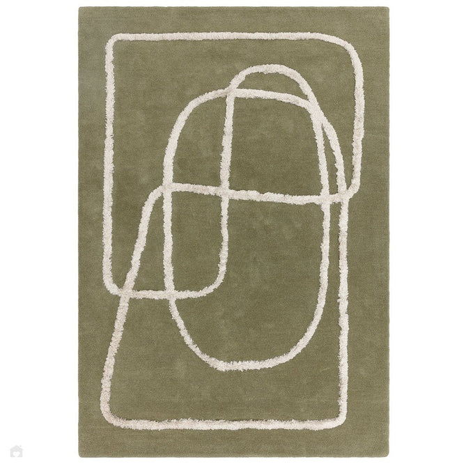 Matrix MAX93 Infinity Modern Geometric Hand-Woven High-Density Soft Textured Wool&Viscose Mix Sage Green Rug-Asiatic Carpets-Rug Love - The Most Loved Rug Store