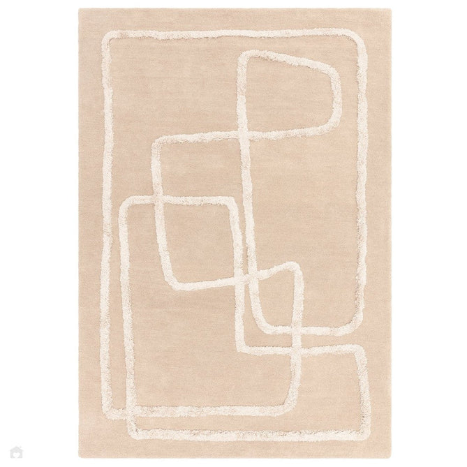 Matrix MAX95 Infinity Modern Abstract Hand-Woven High-Density Soft Textured Shimmer Wool & Viscose Blend Soft Sand/Ivory/Muted Beige Rug-Asiatic Carpets-Rug Love - The Most Loved Rug Store