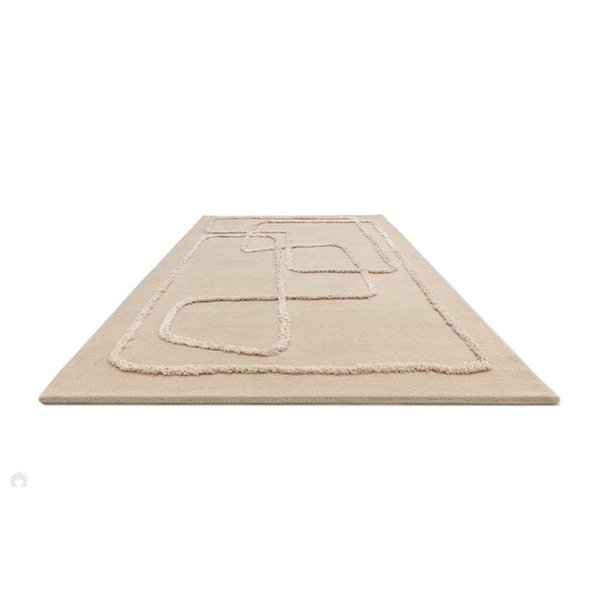 Matrix MAX95 Infinity Modern Abstract Hand-Woven High-Density Soft Textured Shimmer Wool & Viscose Blend Soft Sand/Ivory/Muted Beige Rug-Asiatic Carpets-Rug Love - The Most Loved Rug Store