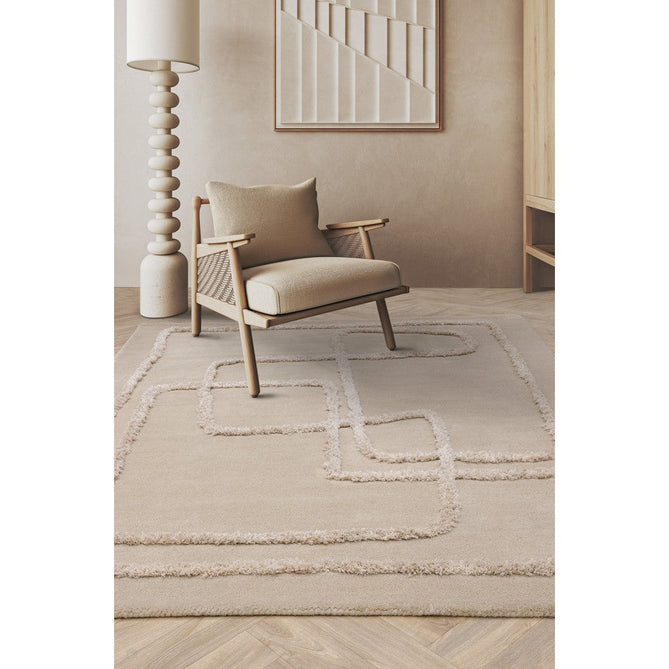 Matrix MAX95 Infinity Modern Abstract Hand-Woven High-Density Soft Textured Shimmer Wool & Viscose Blend Soft Sand/Ivory/Muted Beige Rug-Asiatic Carpets-Rug Love - The Most Loved Rug Store