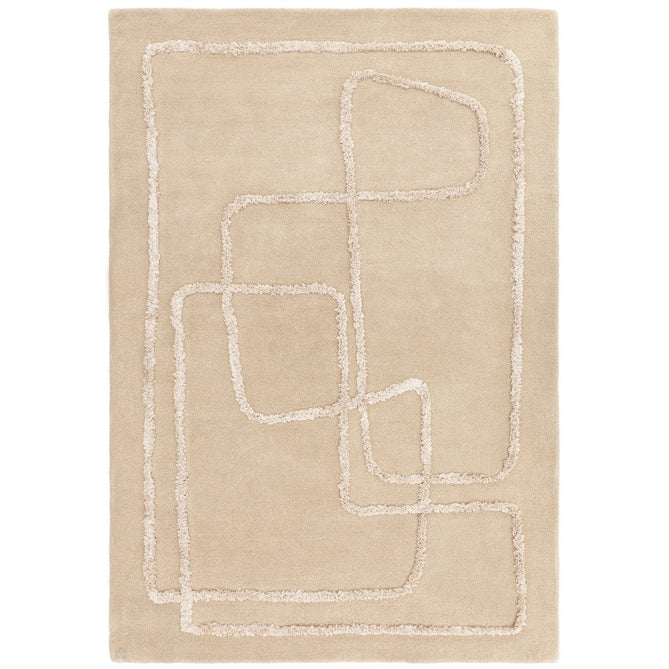 Matrix MAX95 Infinity Modern Abstract Hand-Woven High-Density Soft Textured Shimmer Wool & Viscose Blend Soft Sand/Ivory/Muted Beige Rug-Asiatic Carpets-Rug Love - The Most Loved Rug Store