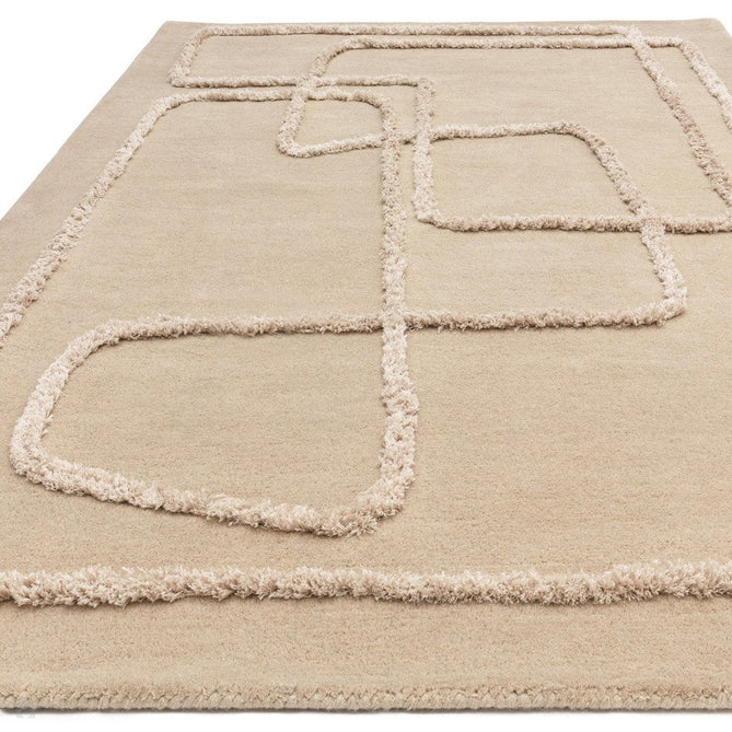 Matrix MAX95 Infinity Modern Abstract Hand-Woven High-Density Soft Textured Shimmer Wool & Viscose Blend Soft Sand/Ivory/Muted Beige Rug-Asiatic Carpets-Rug Love - The Most Loved Rug Store