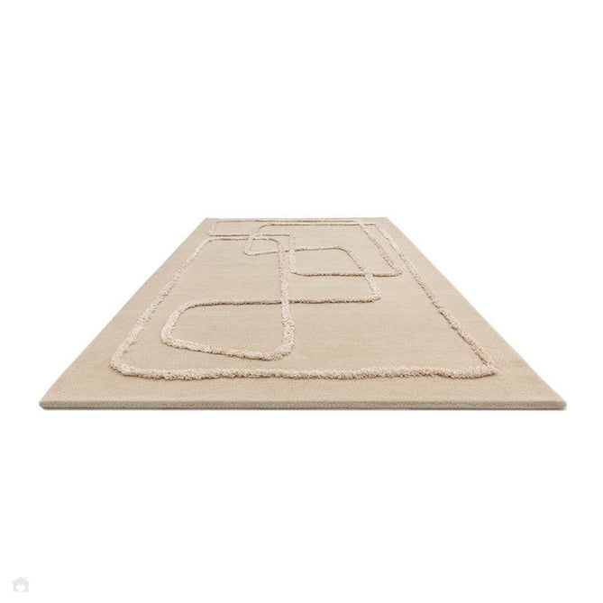 Matrix MAX95 Infinity Modern Abstract Hand-Woven High-Density Soft Textured Shimmer Wool & Viscose Blend Soft Sand/Ivory/Muted Beige Rug-Asiatic Carpets-Rug Love - The Most Loved Rug Store