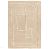 Matrix MAX95 Infinity Modern Abstract Hand-Woven High-Density Soft Textured Shimmer Wool & Viscose Blend Soft Sand/Ivory/Muted Beige Rug