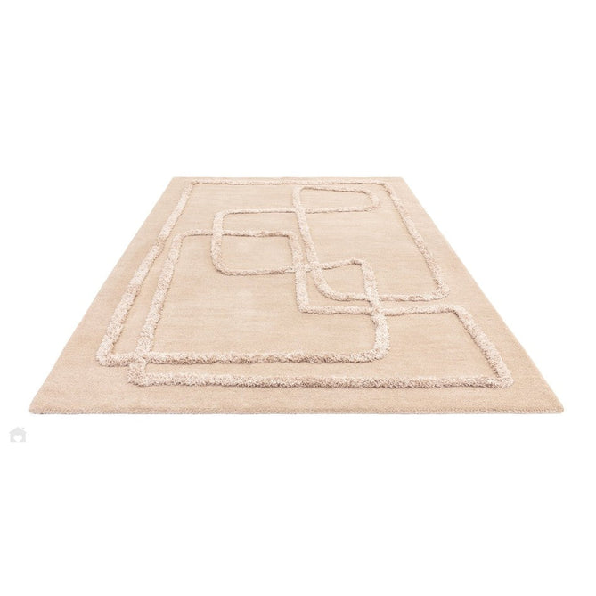Matrix MAX95 Infinity Modern Geometric Hand-Woven High-Density Soft Textured Wool&Viscose Mix Sand Rug-Asiatic Carpets-Rug Love - The Most Loved Rug Store