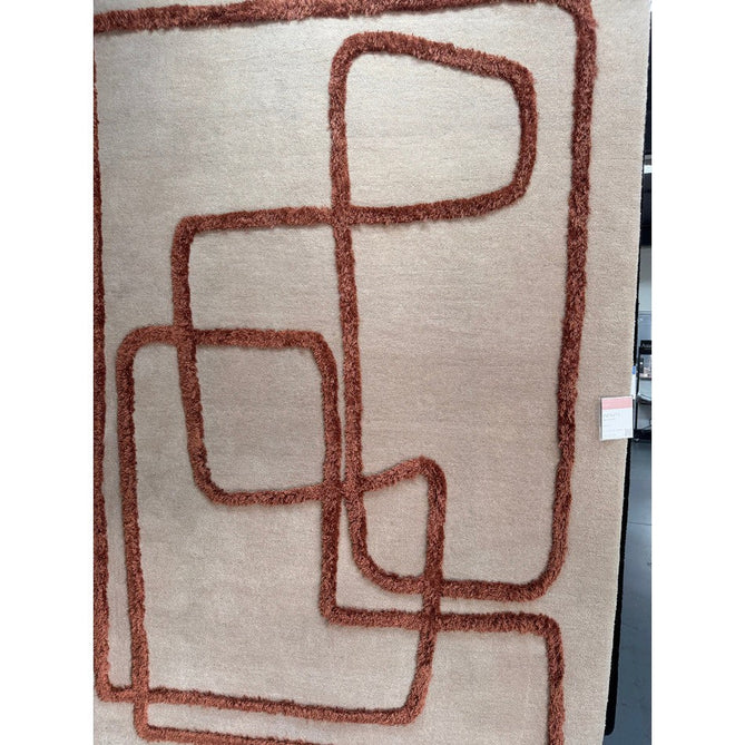 Matrix MAX96 Infinity Modern Abstract Hand-Woven High-Density Soft Textured Shimmer Wool & Viscose Blend Copper Soft Ivory/Warm Copper Rug-Asiatic Carpets-Rug Love - The Most Loved Rug Store