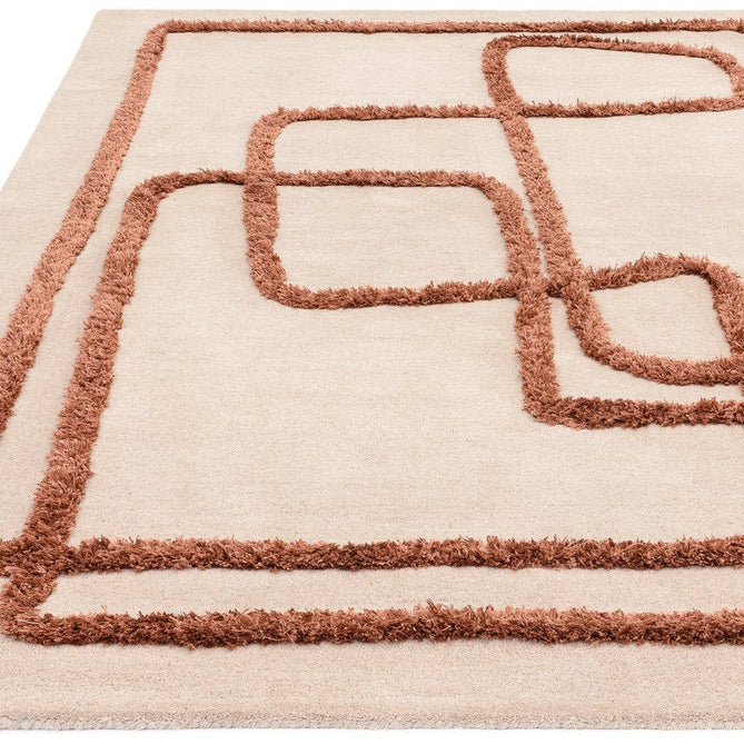 Matrix MAX96 Infinity Modern Abstract Hand-Woven High-Density Soft Textured Shimmer Wool & Viscose Blend Copper Soft Ivory/Warm Copper Rug-Asiatic Carpets-Rug Love - The Most Loved Rug Store