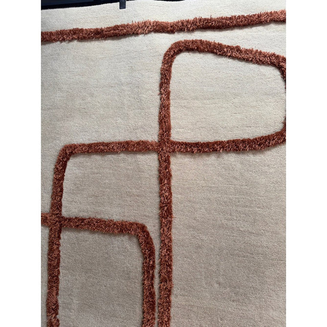 Matrix MAX96 Infinity Modern Abstract Hand-Woven High-Density Soft Textured Shimmer Wool & Viscose Blend Copper Soft Ivory/Warm Copper Rug-Asiatic Carpets-Rug Love - The Most Loved Rug Store