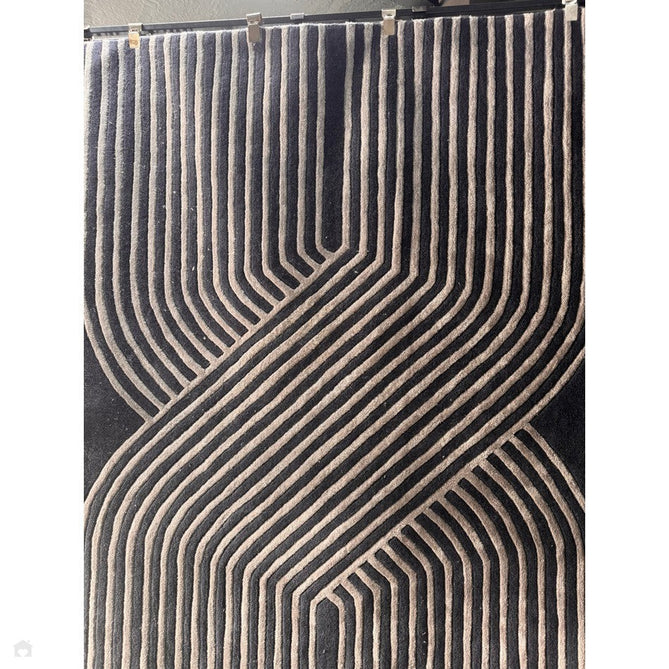 Matrix MAX97 Solsitice Modern Geometric Hand-Woven High-Density Soft Textured Shimmer Wool & Viscose Blend Deep Navy/Steel Grey/Slate Blue/Soft Silver Rug-Asiatic Carpets-Rug Love - The Most Loved Rug Store