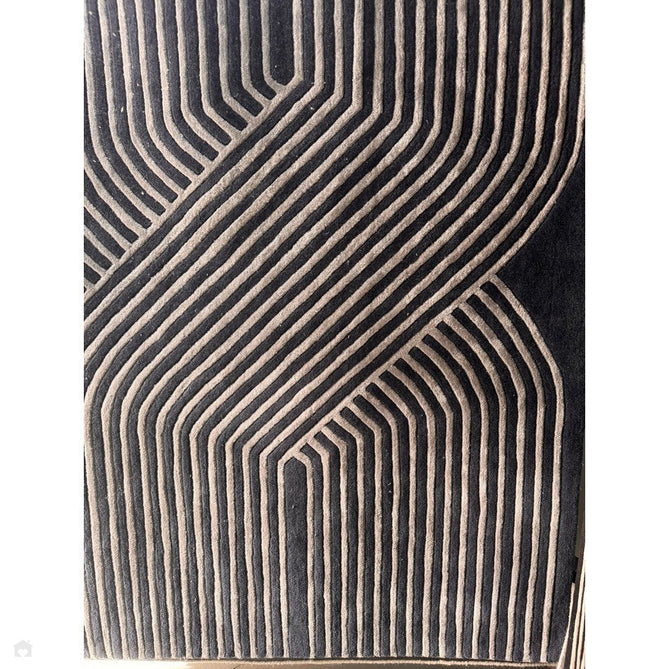 Matrix MAX97 Solsitice Modern Geometric Hand-Woven High-Density Soft Textured Shimmer Wool & Viscose Blend Deep Navy/Steel Grey/Slate Blue/Soft Silver Rug-Asiatic Carpets-Rug Love - The Most Loved Rug Store