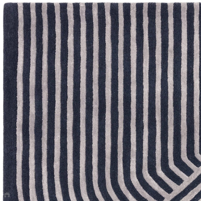 Matrix MAX97 Solsitice Modern Geometric Hand-Woven High-Density Soft Textured Shimmer Wool & Viscose Blend Deep Navy/Steel Grey/Slate Blue/Soft Silver Rug-Asiatic Carpets-Rug Love - The Most Loved Rug Store