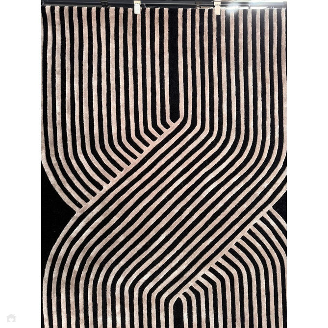 Matrix MAX98 Solsitice Modern Geometric Hand-Woven High-Density Soft Textured Shimmer Wool & Viscose Blend Deep Charcoal Grey/Gunmetal Grey/Soft Graphite Rug-Asiatic Carpets-Rug Love - The Most Loved Rug Store