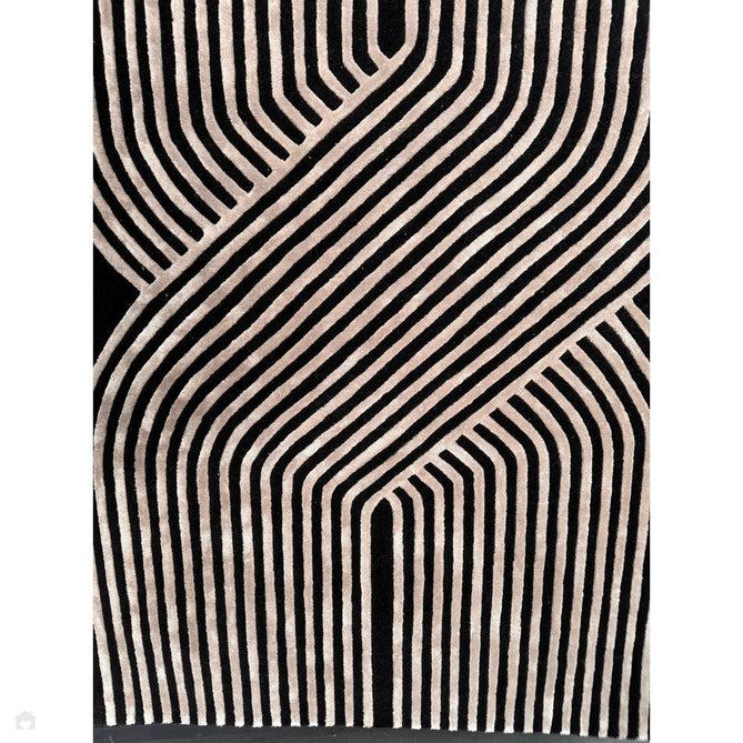 Matrix MAX98 Solsitice Modern Geometric Hand-Woven High-Density Soft Textured Shimmer Wool & Viscose Blend Deep Charcoal Grey/Gunmetal Grey/Soft Graphite Rug-Asiatic Carpets-Rug Love - The Most Loved Rug Store