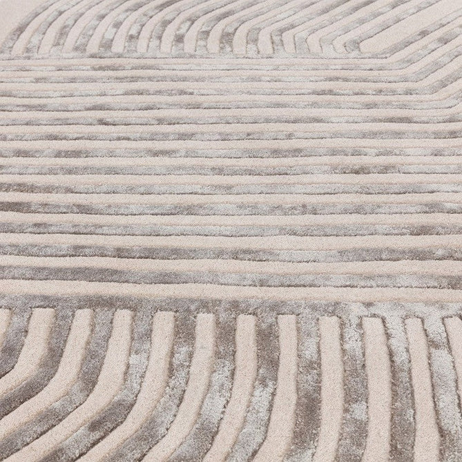 Matrix MAX99 Solsitice Modern Geometric Hand-Woven High-Density Soft Textured Shimmer Wool & Viscose Blend Soft Ivory/Warm Beige/Muted Taupe/Stone Grey Rug-Asiatic Carpets-Rug Love - The Most Loved Rug Store