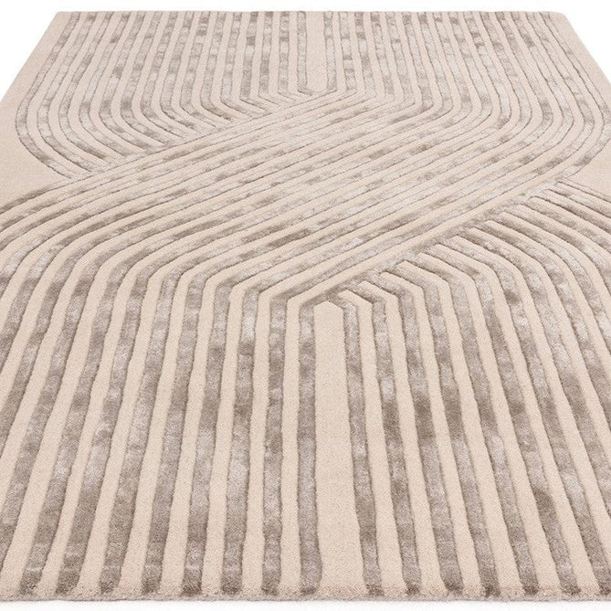 Matrix MAX99 Solsitice Modern Geometric Hand-Woven High-Density Soft Textured Shimmer Wool & Viscose Blend Soft Ivory/Warm Beige/Muted Taupe/Stone Grey Rug-Asiatic Carpets-Rug Love - The Most Loved Rug Store