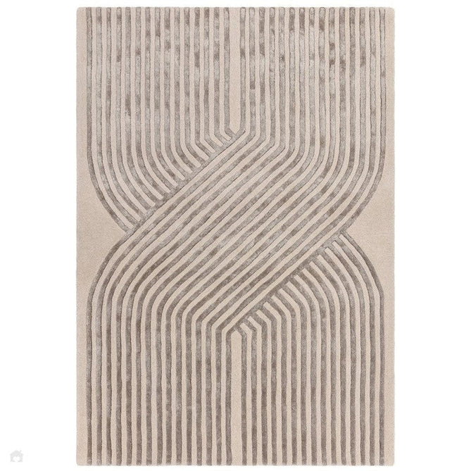 Matrix MAX99 Solsitice Modern Geometric Hand-Woven High-Density Soft Textured Shimmer Wool & Viscose Blend Soft Ivory/Warm Beige/Muted Taupe/Stone Grey Rug-Asiatic Carpets-Rug Love - The Most Loved Rug Store