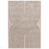 Matrix MAX99 Solsitice Modern Geometric Hand-Woven High-Density Soft Textured Wool&Viscose Mix Natural Ivory/Beige Rug