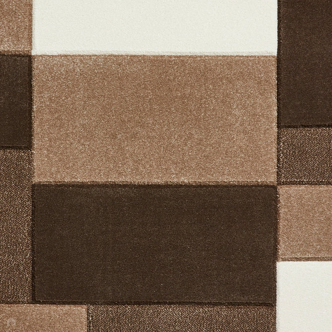 Matrix MT61 Modern Geometric Blocks Carved Soft Textured Easy-Care Durable Polypropylene Short Pile Brown/Beige/Cream Rug-Think Rugs-Rug Love - The Most Loved Rug Store