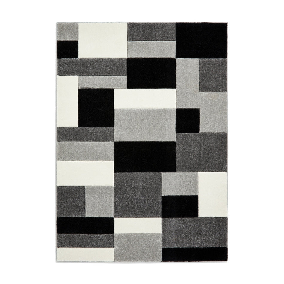 Matrix MT61 Grey/Black Rug 080 x 150 cm Lowest Price £59.00 | Rug Love