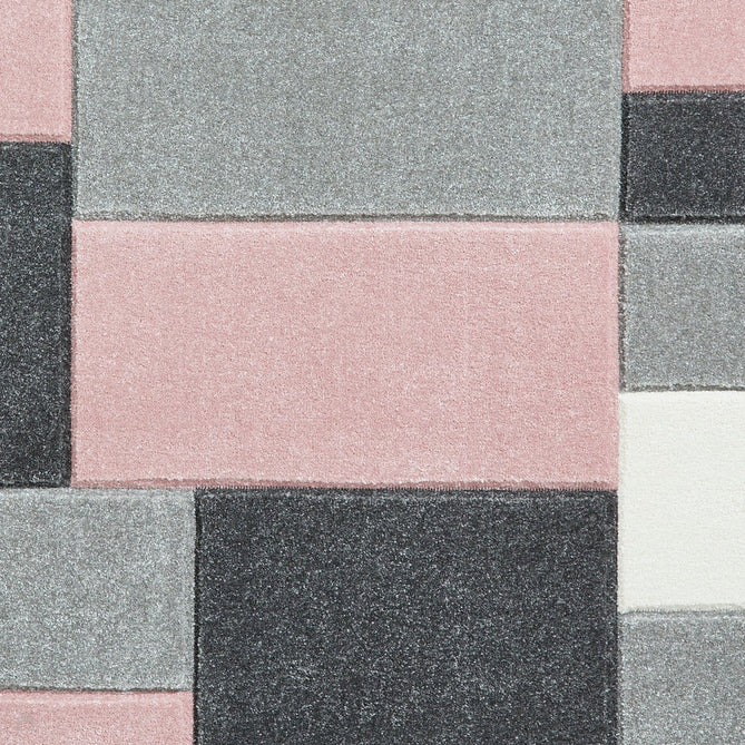 Matrix MT61 Modern Geometric Blocks Carved Soft Textured Easy-Care Durable Polypropylene Short Pile Grey/Rose/Cream Rug-Think Rugs-Rug Love - The Most Loved Rug Store