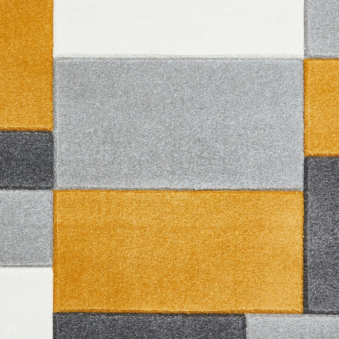 Matrix MT61 Modern Geometric Blocks Carved Soft Textured Easy-Care Durable Polypropylene Short Pile Grey/Yellow/Cream Rug-Think Rugs-Rug Love - The Most Loved Rug Store