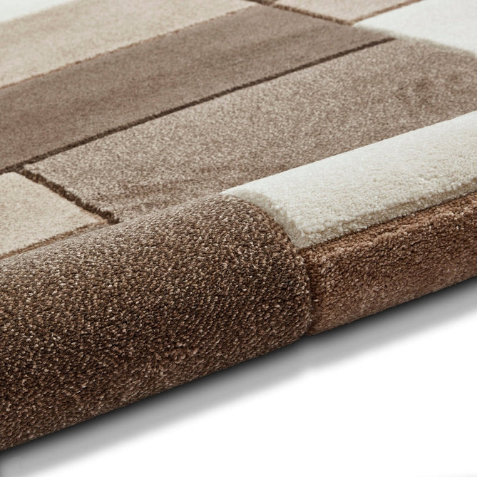 Matrix MT61 Modern Geometric Blocks Soft Hand-Carved Beige/Brown/Cream Rug-Think Rugs-Rug Love - The Most Loved Rug Store