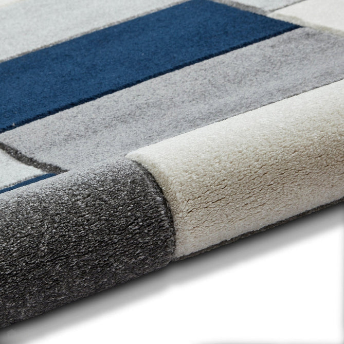 Matrix MT61 Modern Geometric Blocks Soft Hand-Carved Grey/Navy/Cream Rug-Think Rugs-Rug Love - The Most Loved Rug Store