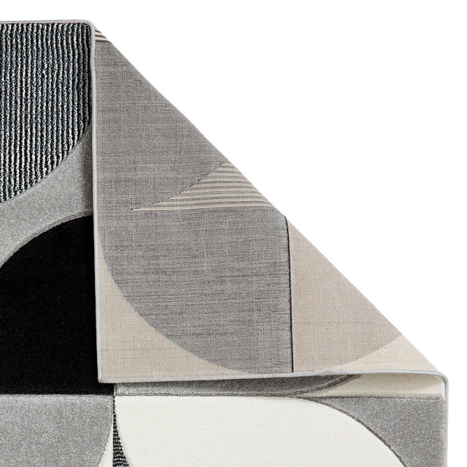 Matrix MT63 Modern Geometric Carved Soft Textured Easy-Care Durable Polypropylene Short Pile Cream/Grey/Black Rug-Think Rugs-Rug Love - The Most Loved Rug Store