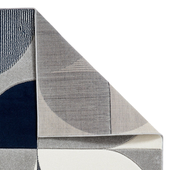 Matrix MT63 Modern Geometric Carved Soft Textured Easy-Care Durable Polypropylene Short Pile Cream/Grey/Navy Rug-Think Rugs-Rug Love - The Most Loved Rug Store