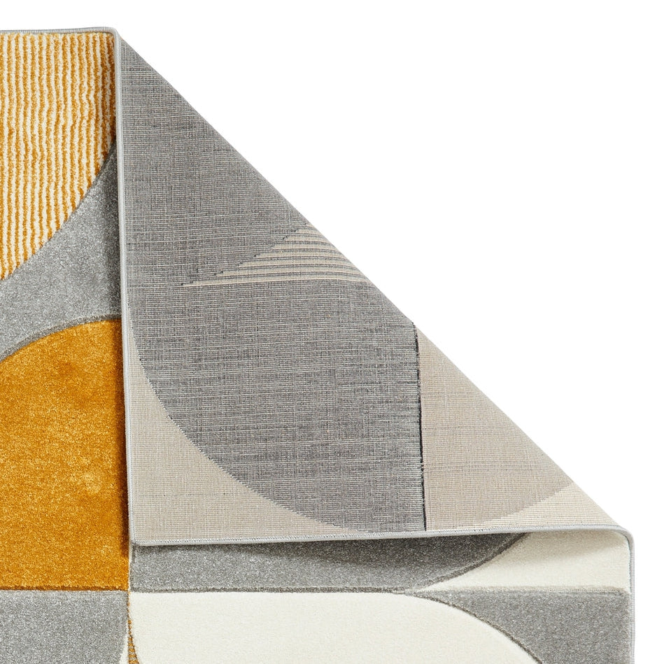 On Sale Matrix MT63 Modern Geometric Soft Hand-Carved Grey/Yellow/Cream ...