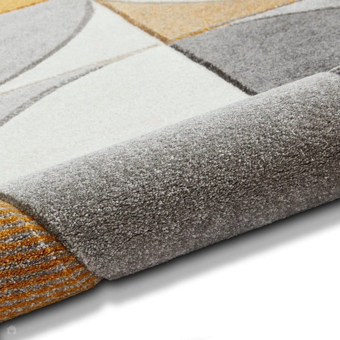 Matrix MT63 Modern Geometric Carved Soft Textured Easy-Care Durable Polypropylene Short Pile Cream/Grey/Yellow Rug-Think Rugs-Rug Love - The Most Loved Rug Store