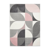 Matrix MT63 Modern Geometric Soft Hand-Carved Grey/Rose/Cream Rug
